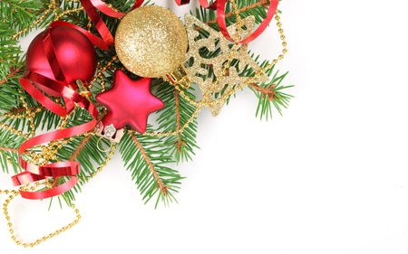 Corner christmas decoration image - christmas, holiday, decoration, ball, golden, pink