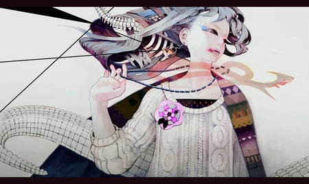 Anime Fashion - tagme, fashion, anime, white dress, dress, black eyes