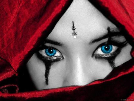 mystic - face, lady, models, blue, eyes