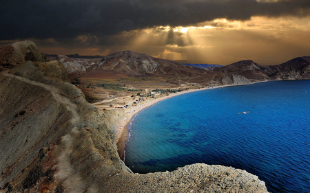 Desert beach - nature, blue, beach, amazing, beautiful, landscape, ocean