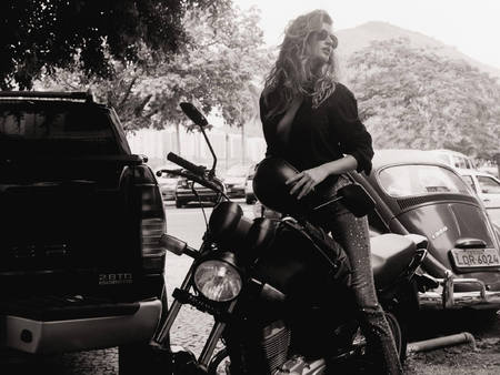 Ride - female, girl, bike, motorcycle