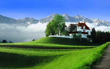 Place of dream - house, grass, nature, view