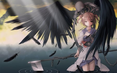 dark angel - anime, girl, dark, angel