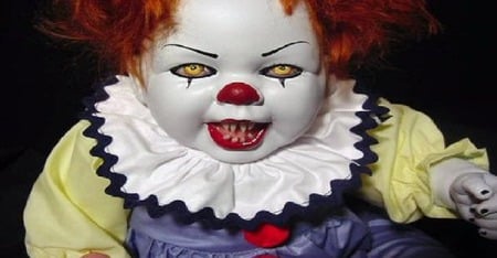 does he remind u of someone? - clown, red, pennywise, sharp, creepy, scary, doll