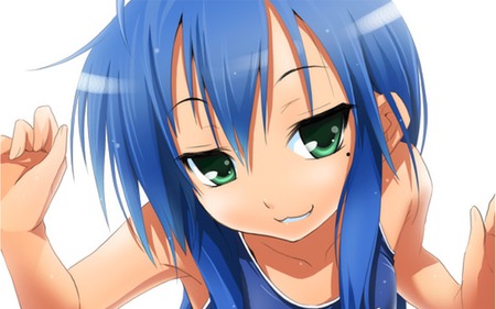 Konata-chan - blue hair, green eyes, konata, lucky star