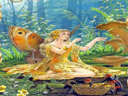 GOLDEN FAIRY - flowers, fantasy, frens, fairy, golden, other