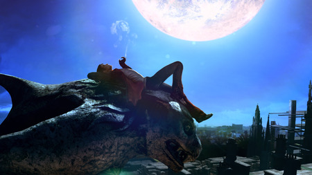 devil_may_cry - moon, serpent, lezard, view