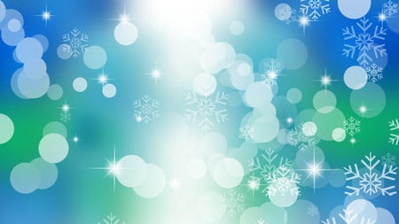 Snow Flake Mirage - abstract, blue, green, circles, snowflakes, firefox persona, bubbles