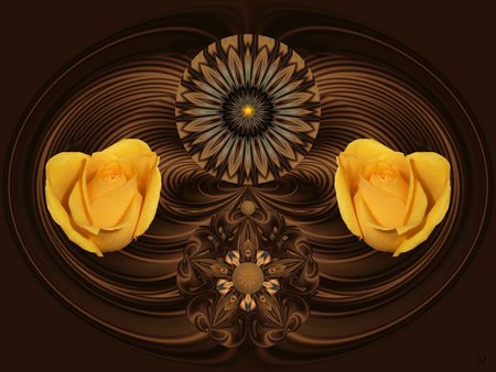 Southwestern Rose - eye candy, collage, 3d, fractal, abstract