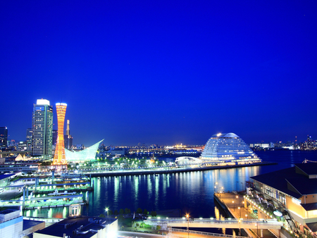 beautiful city lights - water, night, buildings, bright, dark, reflection, city, lights, nightlife