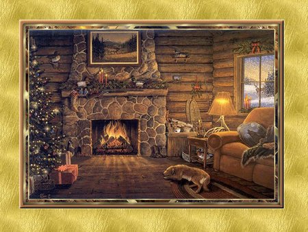 Home sweet home - holiday, fireplace, home, christmas