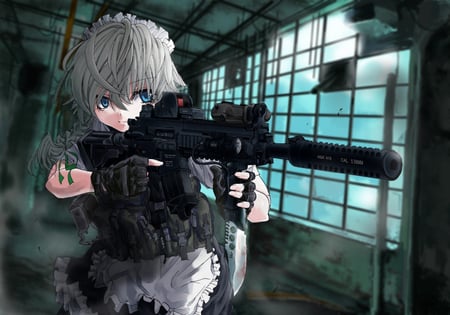 Anime - anime, gun, touhou, izayoi sakuya