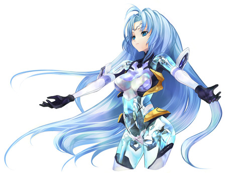 Cosmos - playstation, female, xenogear, blue, girl, cool, cg, transparent, video, games, cyborg