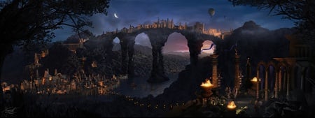 ARCUS - moon, night, light, bridge