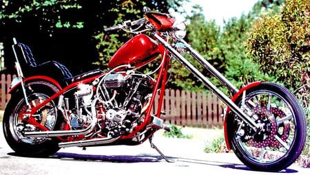 little red riding hood - harley, chopper, bikes, motorcycles