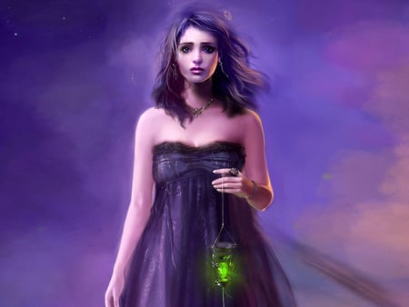 purple lady - woman, amazing, pretty, beautiful, fantasy, lovely