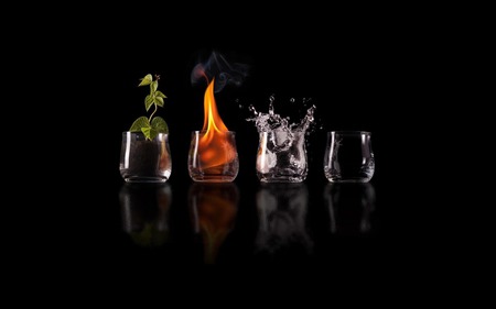 Four Elements - water, sand, air, fire