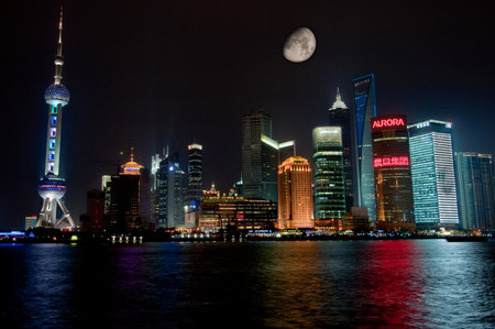 Pudong night - pudong, skyscrapers, china, shanghai