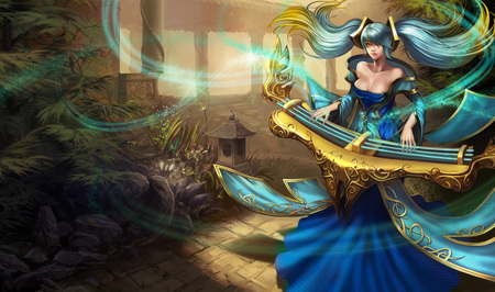 League Of Legends - art, official, cool, female, sona, magic, weapon, fantasy