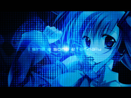 hatsune miku - awesome, miku, vocaloid, blue