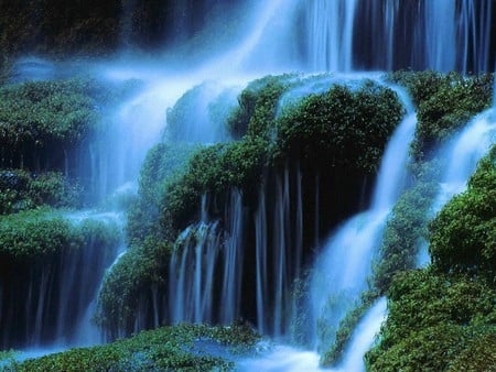 Waterfalls - waterfalls, water, mountains, nature