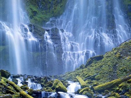 Waterfalls - waterfalls, mountains, nature