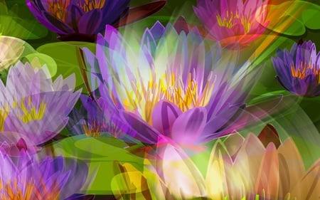 flower blends - abstract, lotus, soft, colored, wallpapers, many, flower