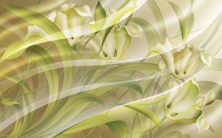 wind flower - abstract, wind, flower, lillies