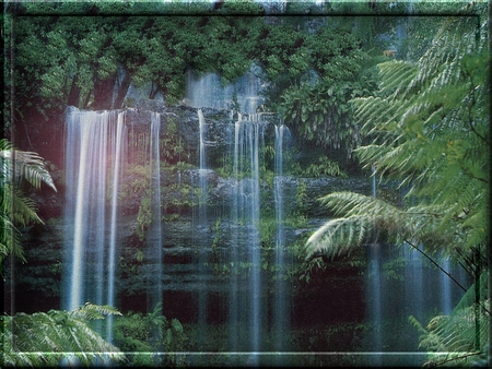 Silent Falls - nature, lush, waterfalls, gentle