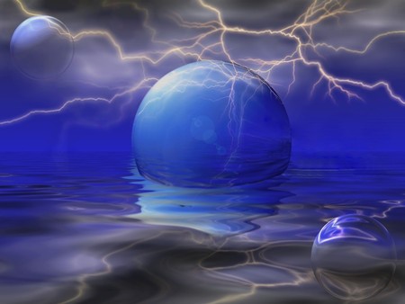 Lighting - sphere, sea, lightning