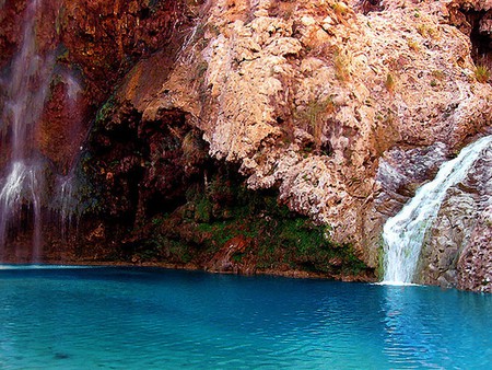 Waterfall - water, nature, waterfall, blue, beautiful