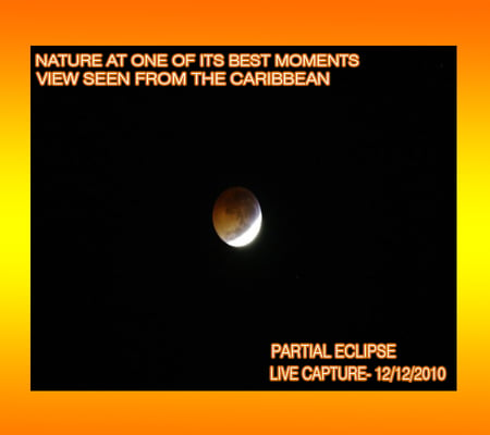 Partial Eclipse 2010 A view from the Caribbean - moon, universe, nature, eclipse