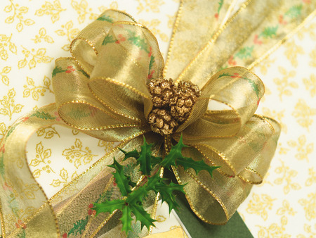 Christmas gift - christmas gift, decoration, beautiful, gold