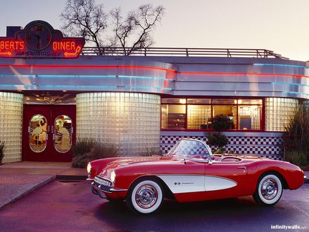 5 and Diner - classic, food, car, corvette