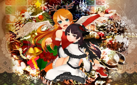 Ore no Imouto ga Konnani Kawaii Wake ga Nai - kousaka, merry, christmas, kirino, cute, ornaments, ayase, xmas, aragaki, oreimo