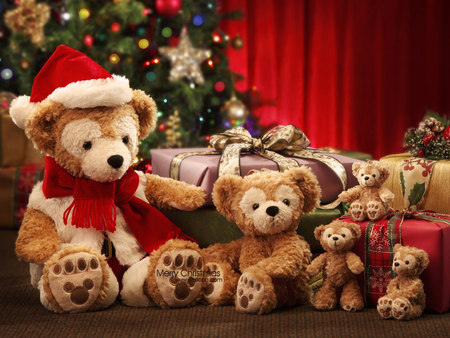 Hong Kong Disneyland christmas bears - bears, holiday, hong kong, disneyland, christmas