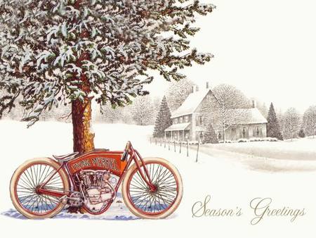 season's greetings - harley, chopper, bikes, motorcycles