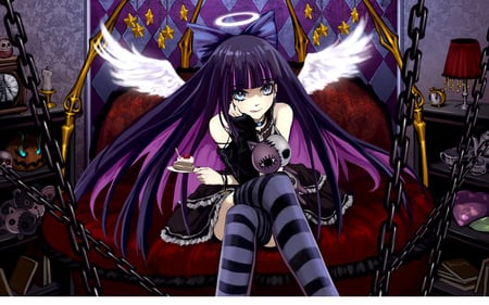 Stocking - anime, angel, panty and stocking with gaurterbell, stocking, doll