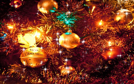 Merry Christmas - balls, merry christmas, lighting, sparkles, decoration