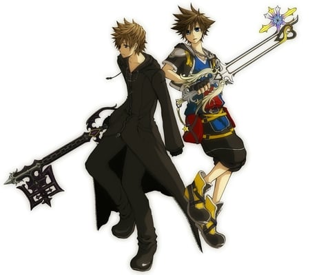 KH - roxas, kh, sora, light sword, dark sword