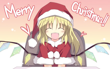 Flandre Scarlet - touhou, flandre scarlet, flandre, santa claus costume, scralet anime, christmas