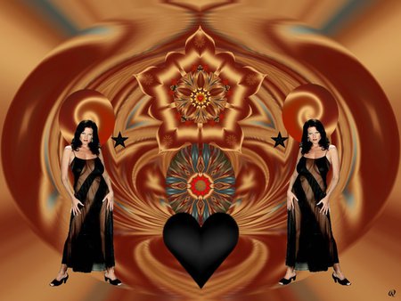 Sensual Black - eye candy, collage, 3d, fractal, abstract