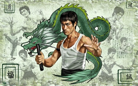 Bruce Lee Dragon - bruce lee, dragon, bruce, lee, green dragon