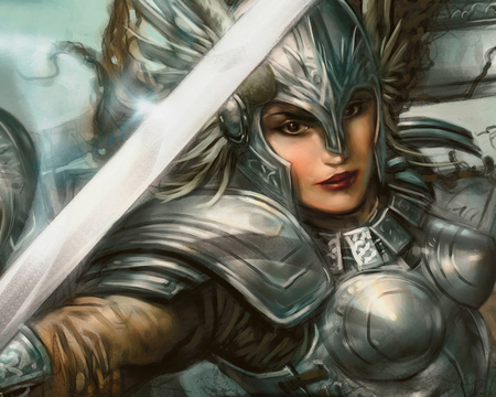 Warrior women - sword, beauty, attack, warrior