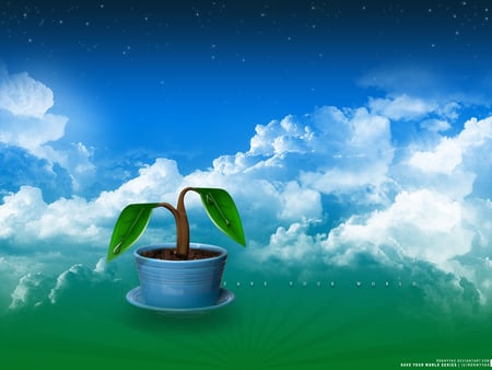 Save your world - plant, sky, cloud