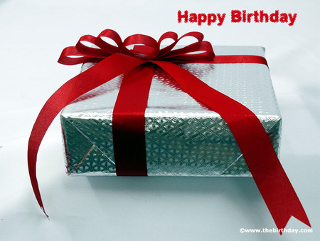 Present for you... - silver, gift, red, birthday, present, happy