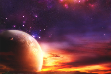 Blossom___Coming_Home - sky, star, sunset, planet