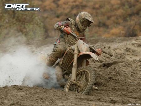 Motocross - bike, smoke, man, mud