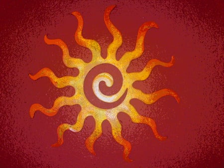 Always the Sun - heat, abstract, red, sun