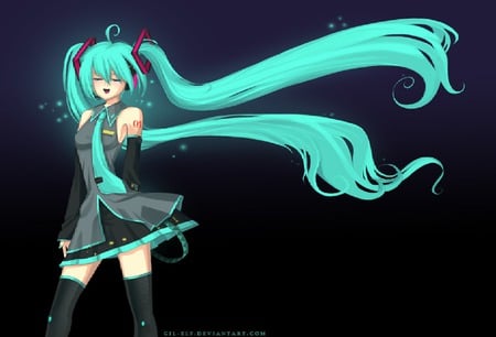 miku doin it easy - wow, nice, sparkels, aqua, awsom, miku